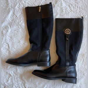 Women’s Black Tommy Hilfiger Knee High Riding Boot Size 10